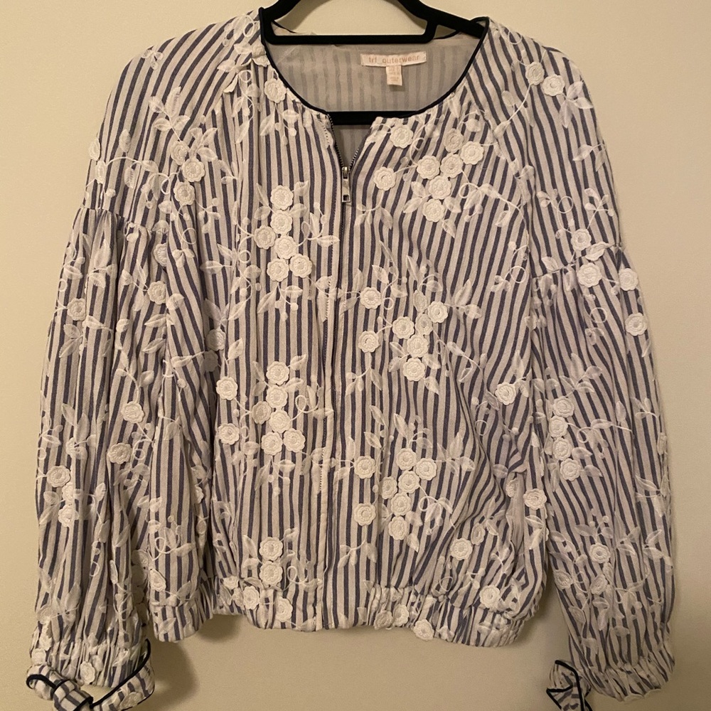 ZARA BLUE & WHITE FLORAL JACKET